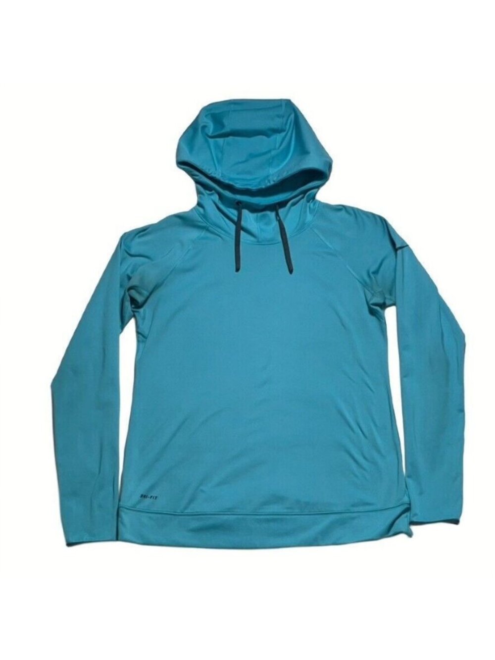 Nike Pro Womens Dri-Fit Pullover Hoodie Large Blue Long Sleeve Lightweight